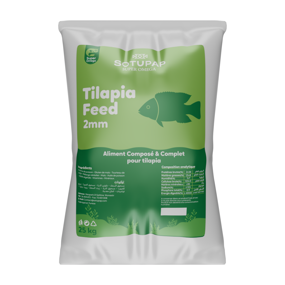 Aliment Tilapia : 2 mm - 25 Kg